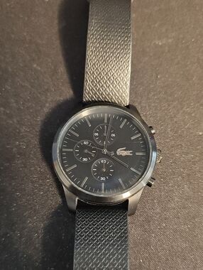 Lacoste Black Silicone Strap Chronograph Watch